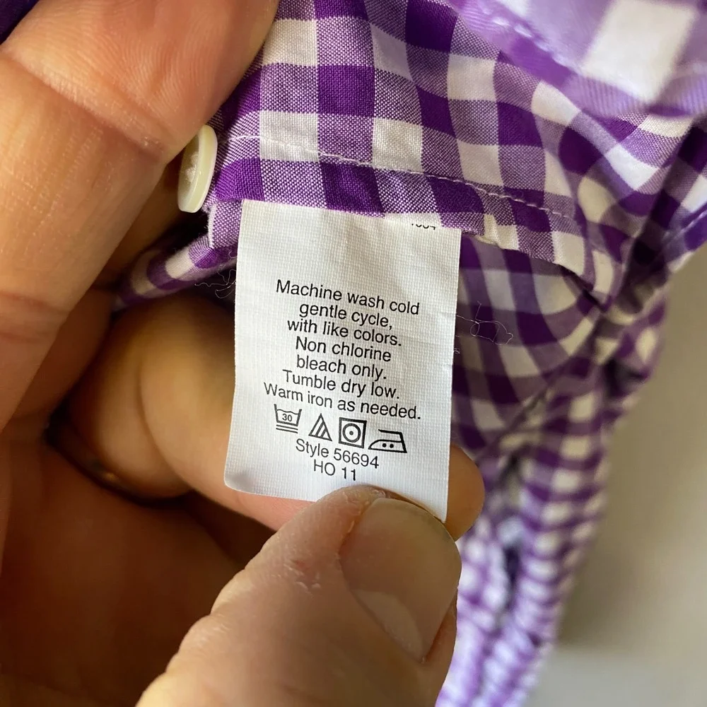 J.Crew The Perfect Shirt Womens Purple Gingham Check Button Down Long Sleeve M - Picture 11 of 11